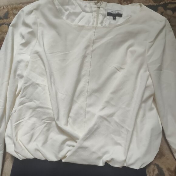 Jaeger Dress Wool Skirt Viscose Top US 6 UK 8 EUR 36 Beautiful Lined Twist - Picture 8 of 15